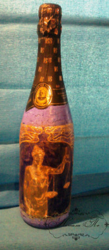 Декор бутылки, Фемида, необычный подарок юристу, скрапбукинг, идеи, необычные подарки, на заказ